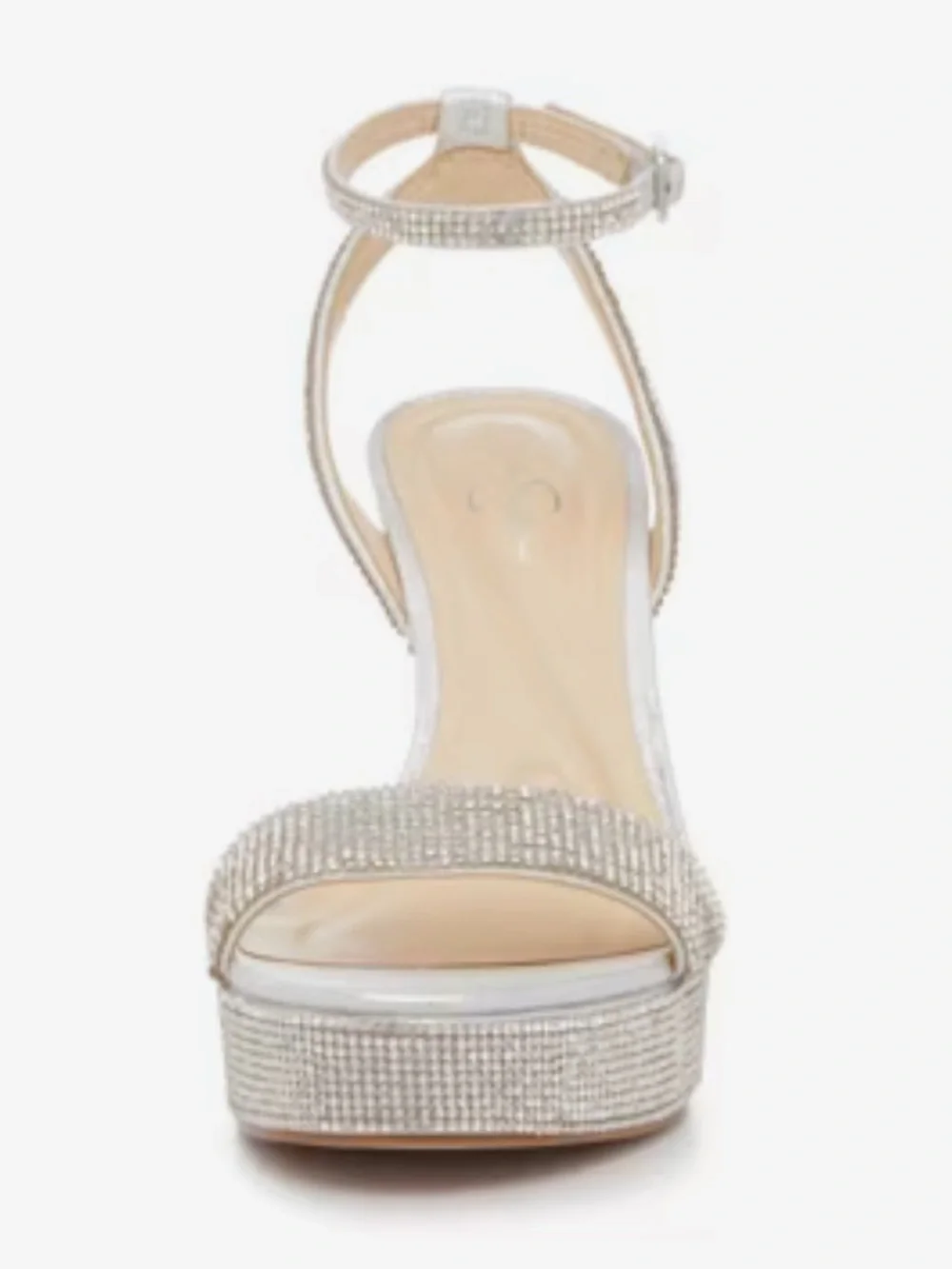 Jessica Simpson Silver Crystal Platform Sandal